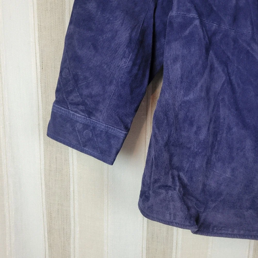 Vintage D&Co Suede Jacket Shacket Blue Purple Size Extra Large‎ - Picture 3 of 11